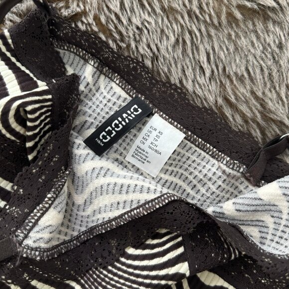 H&M Divided Crop Tank Top, brown and cream zebra print, XS - Picture 3 of 3